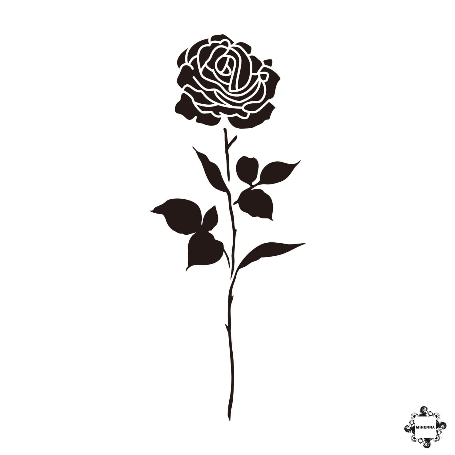 Rose Henna Stencil